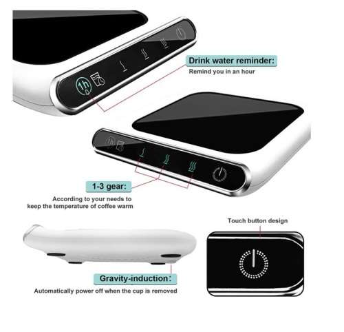 Coffee Cup Warmer For Desk 3-Gears Adjustable Temperature Coffee Mug Warmer With Drink Water