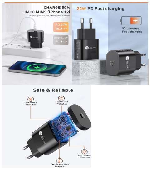 20w Type-C Adaptor iPhone ,11Pro,11 Pro MAX,12 pro max