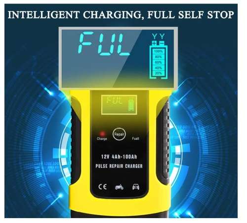 12V 10A PULSE REPAIR LCD BATTERY CHARGER FOR CAR MOTORCYCLE AGM GEL WET LEAD ACID BATTERY