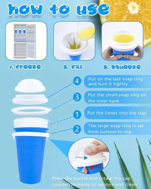 Slushy Frozen Magic Cup Freeze Squeeze Enjoy