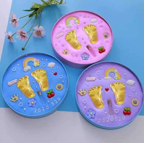 Baby Handprint Footprint Kit Newborn Baby Photo Album Personalized Gift Sets Gifts Footprint Decorat