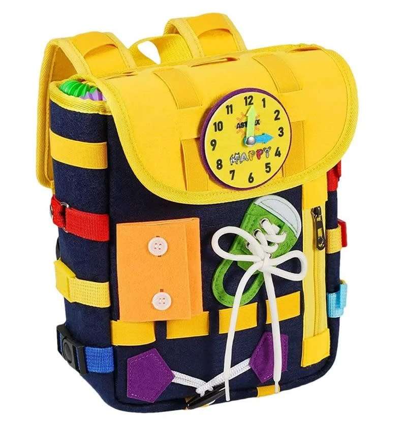Children`s Felt Toy Backpack Early Childhood Education Skills Activity