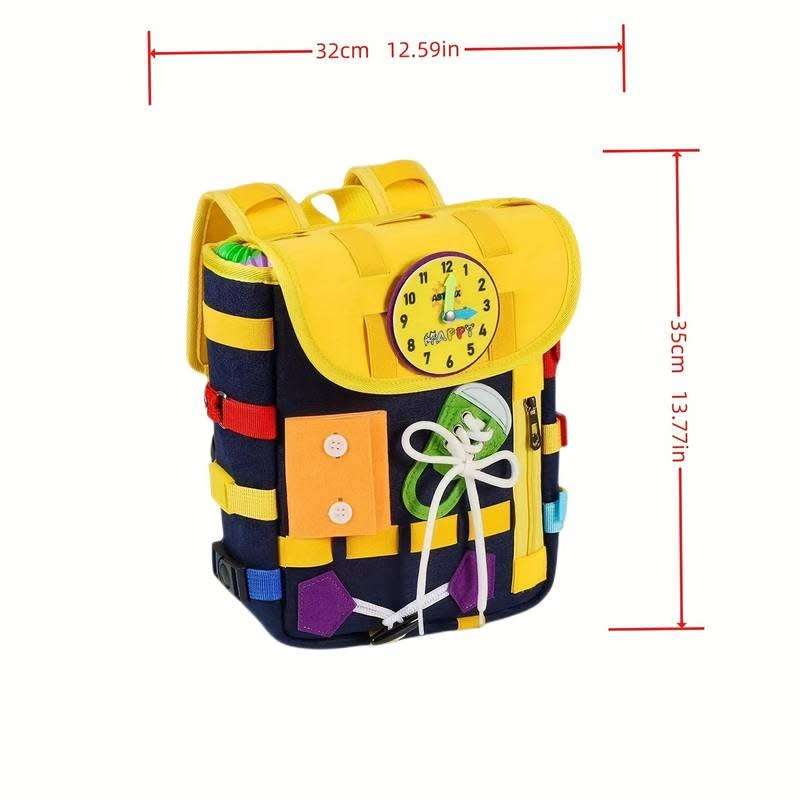 Children`s Felt Toy Backpack Early Childhood Education Skills Activity