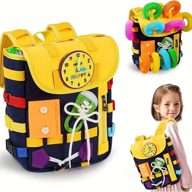 Children`s Felt Toy Backpack Early Childhood Education Skills Activity