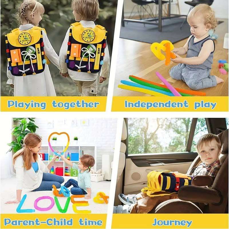 Children`s Felt Toy Backpack Early Childhood Education Skills Activity