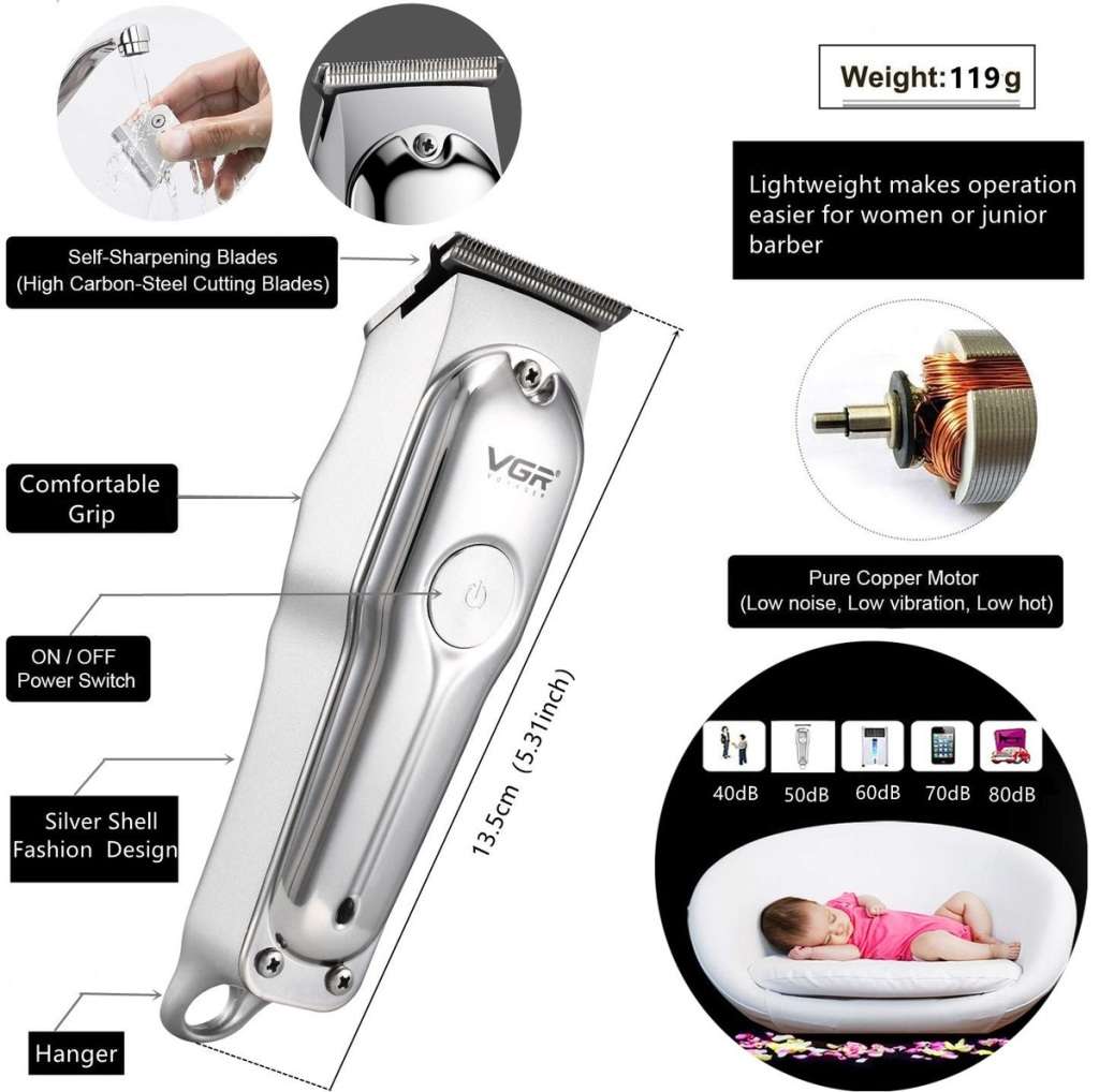 VGR V-071 Cordless Professional Waterproof Hair Clipper Groomer Kit