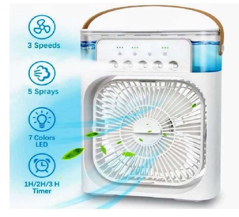 Air Conditioner Fan,Evaporative Air Cooler with 7 Colors LED Light