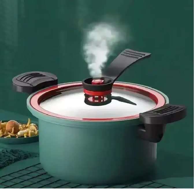 Stew Soup & Stock Pots With Lid Lock Stainless Steel Low Pressure Cooker - Green