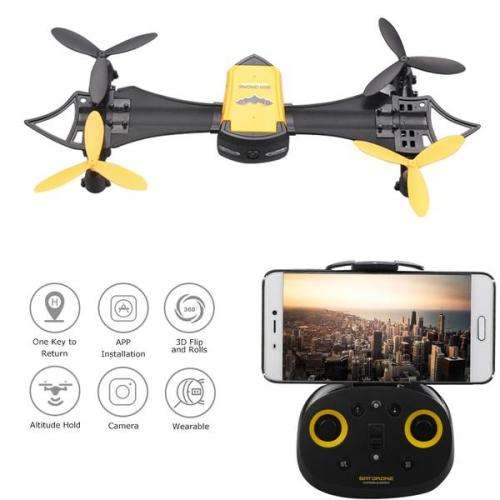 Transformable Bat Mini FPV Drone Camera Wifi FPV Wearable Quadcopter Watch UAV