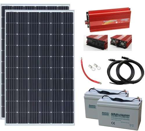 4000W Inverter + 2 x 100W panels 2x 105Ah GEL DEEP CYCLE Solar batteries + 10Ah solar controller