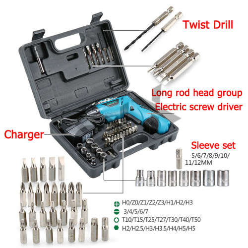 4.8V Multi-Function Rechargeable Hand Drill Electric Screwdriver Hardware Tool Set