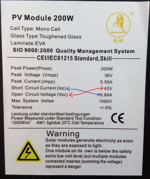 200W Monocrystalline SOLAR PANELS