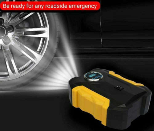 Portable Car air pump with LCo display and LED lights