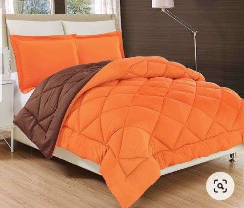 FABULOUS NEW REVERSIBLE 5 PIECE 100% COTTON KING SIZE COMFORTER SET- VARIOUS COLOURS
