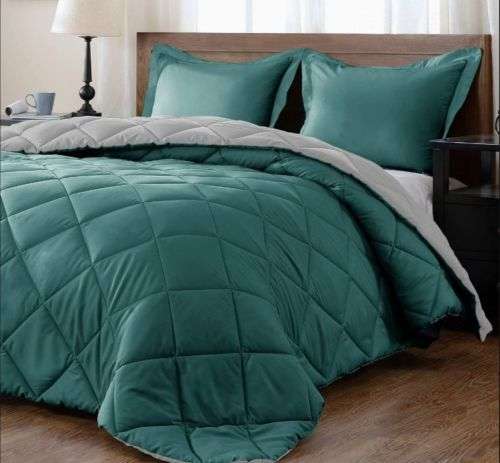 FABULOUS NEW REVERSIBLE 5 PIECE 100% COTTON KING SIZE COMFORTER SET- VARIOUS COLOURS