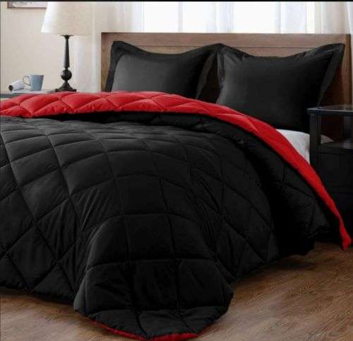 FABULOUS NEW REVERSIBLE 5 PIECE 100% COTTON KING SIZE COMFORTER SET- VARIOUS COLOURS