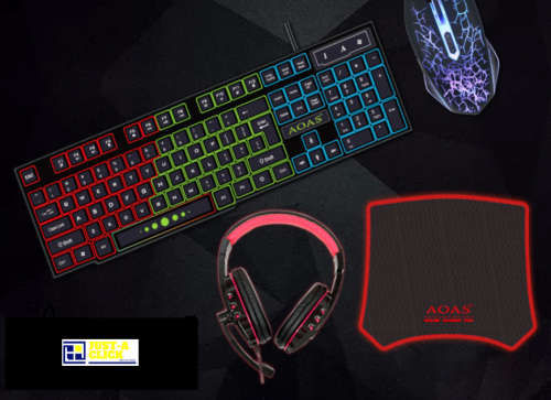 4PC RGB LED backlighting HIGH END Gaming Keyboard Set - Keyboard, Mouse, Mousepad & Headphones