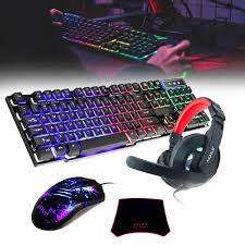 4PC RGB LED backlighting HIGH END Gaming Keyboard Set - Keyboard, Mouse, Mousepad & Headphones
