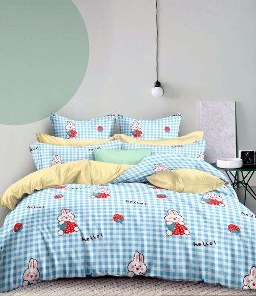 100% COTTON COMFY 4PC DUVET COVER SET - QUEEN AND KING - VARIOUS DESIGNS