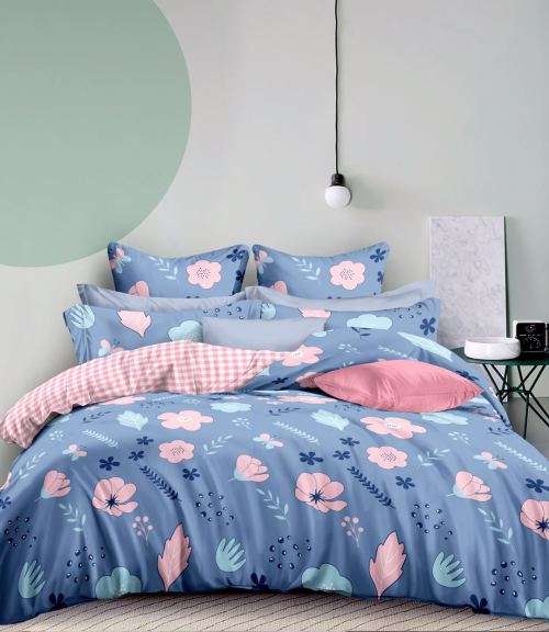 100% COTTON COMFY 4PC DUVET COVER SET - QUEEN AND KING - VARIOUS DESIGNS
