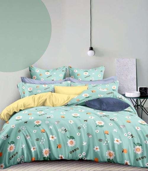 100% COTTON COMFY 4PC DUVET COVER SET - QUEEN AND KING - VARIOUS DESIGNS