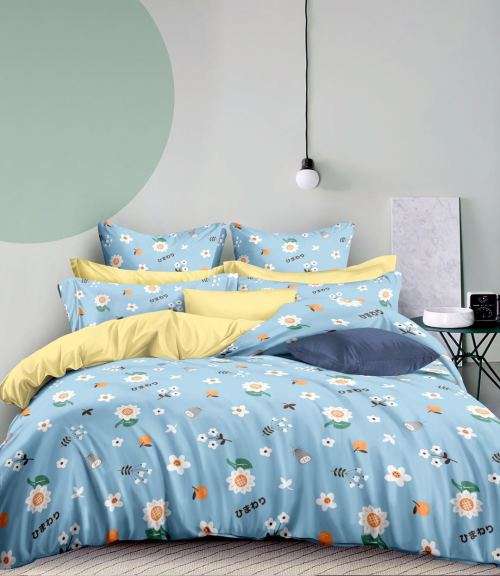 100% COTTON COMFY 4PC DUVET COVER SET - QUEEN AND KING - VARIOUS DESIGNS