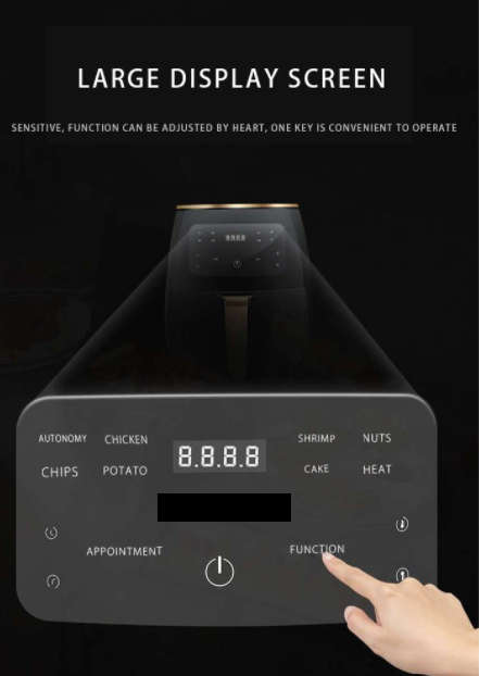 4.5L 1200W 220V Multifunction Air Fryer - Oil free Health Fryer/Cooker Smart Touch - LCD screen
