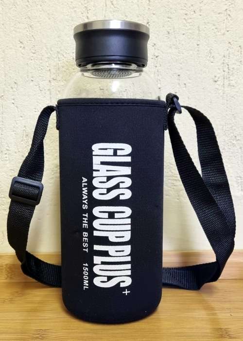 1.5L Glass Bottle with Carry Pouch