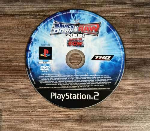 Smack Down vs Raw 2008 for PS2 - Disc Only