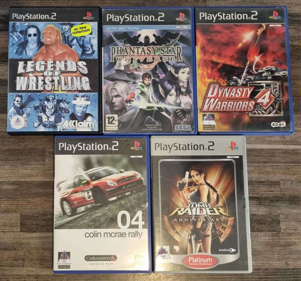 PS2 Console + 2 Controllers + 10 Games