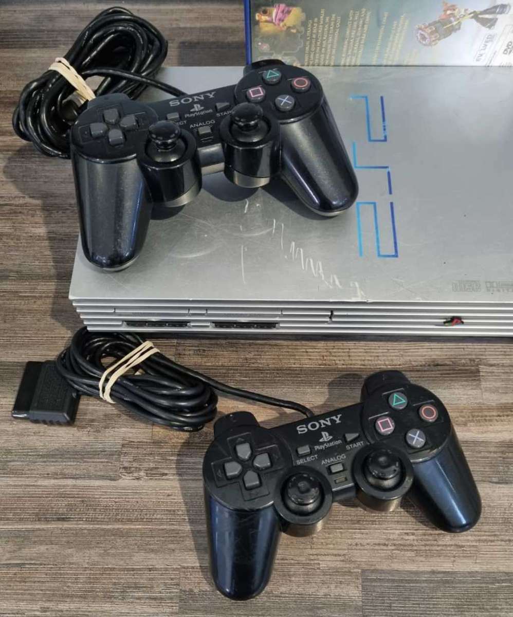 PS2 Console + 2 Controllers + Games
