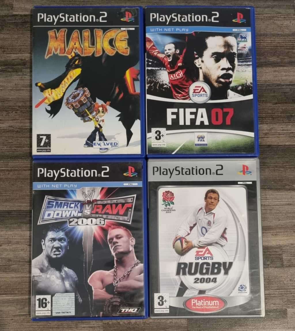 PS2 Console + 2 Controllers + Games