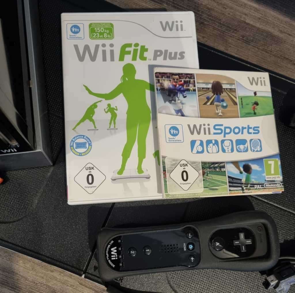Nintendo Wii Fit Plus + Wii Sports Console Bundle - Complete