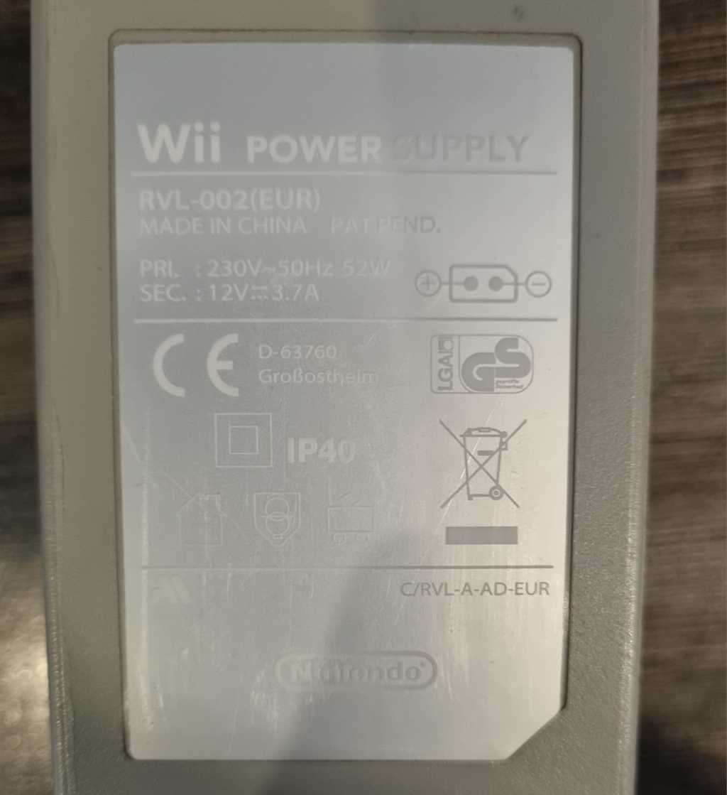 Nintendo Wii Power Cable