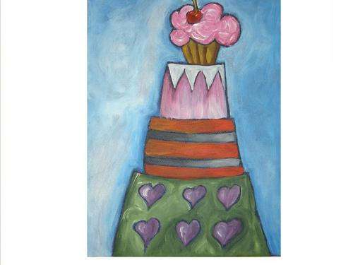 Purple heart celebration cake