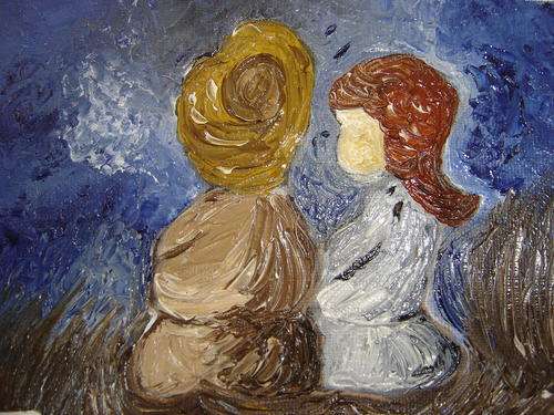 Waiting at the sea...palette knife