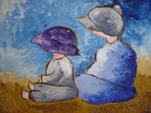 Wait for me,nr 2 (Daddy's little angel.....)palette knife