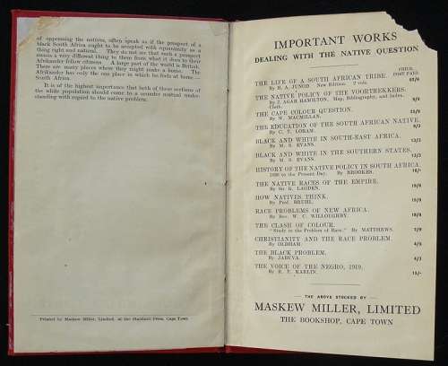 European versus Bantu in The Union Of South Africa. Russell. W.A.