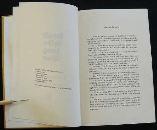 Death In The Long Grass (A Big game hunter's adventures in the Bush). Capstick, Peter Hathaway