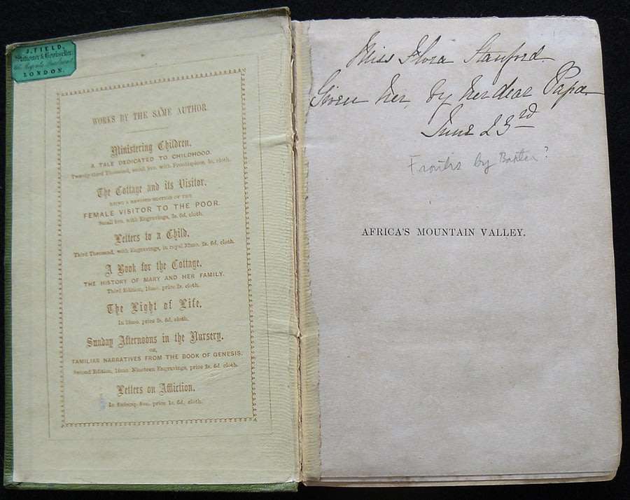 Africa`s Mountain Valley, Or The Church In Regents Town, West Africa. Johnson. Rev. W. A. B.