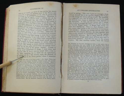 The Confessions of an English Opium-Eater, and other essays. de Quincey. Thomas