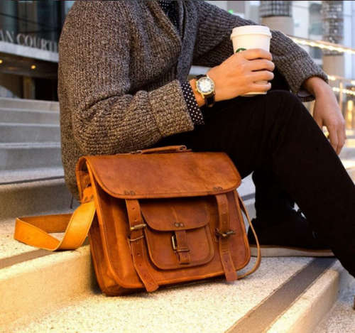 Laptop/Carry Leather Bag