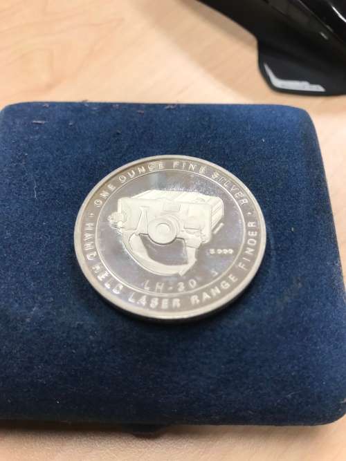 Denel Eloptro 1 Ounce Fine Silver S999 Hand Held Laser Range Finder Commemorative Coin Encapsulated
