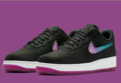 Black And Purple Nike Air Force One With Gel Swoosh