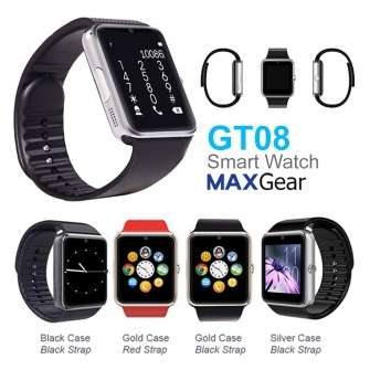 Gt08 Smart Watch (Black) - Facebook, Whatsapp, Camera, Simcard