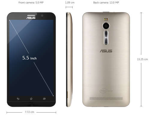 ASUS ZenFone 2 ( ZE551ML ) 4G Phablet  -GRAY 5.5 inch FHD Screen Android 5.0 (FREE DZ09 SMART WATCH)