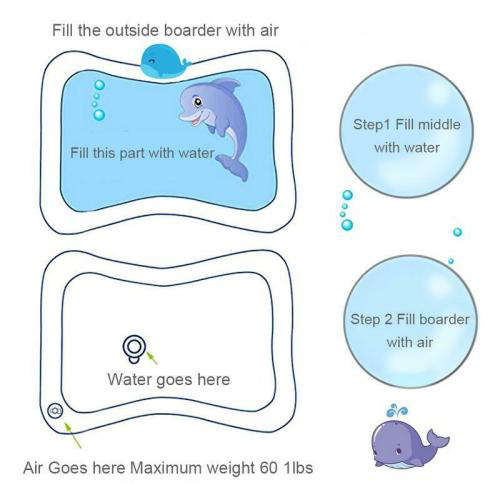 Baby Inflatable Aquarium Toy Water Playing Mat Tummy Time Water Cushion