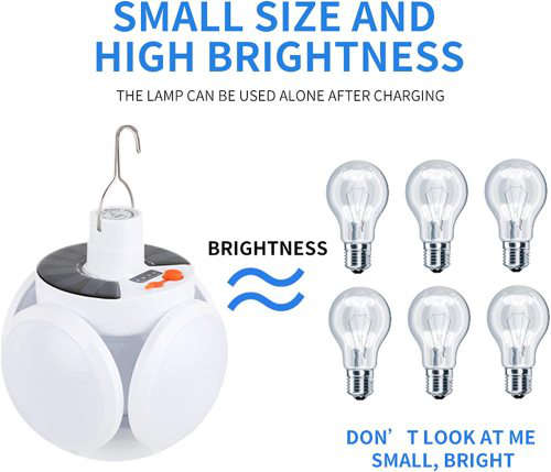 Solar Outdoor Emergency Light Camping Folding Football