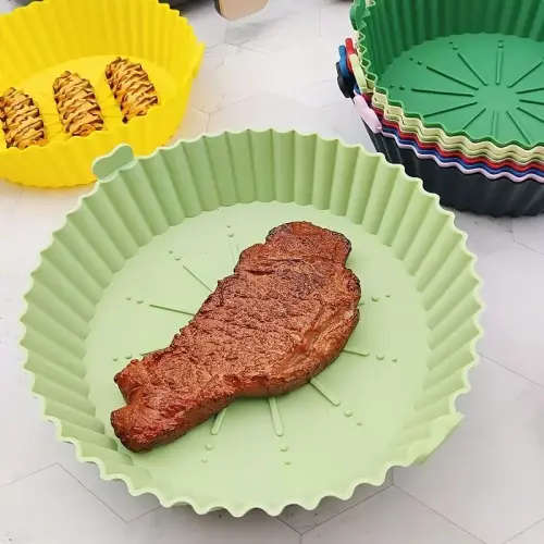 Air Fryer-Safe Silicone Baking Pan - Food-Grade Heat-Resistant Mat - Perfect for Baking Cakes!