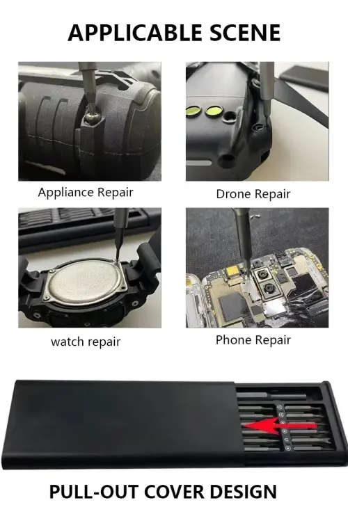 24 In 1 Screwdriver Kit Magnetic Bits Phillips Torx Hex Precision Dismountable Mini Tool Case